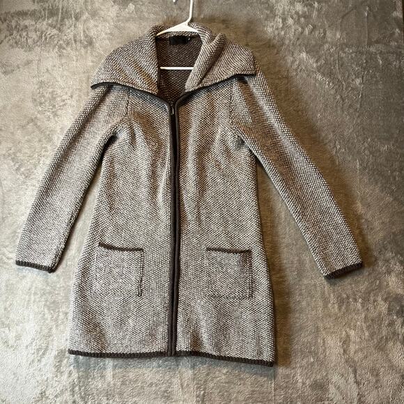 Mary Firenze Wool‎ Blend Thick Jacket Size Large Gray & White - Picture 1 of 6